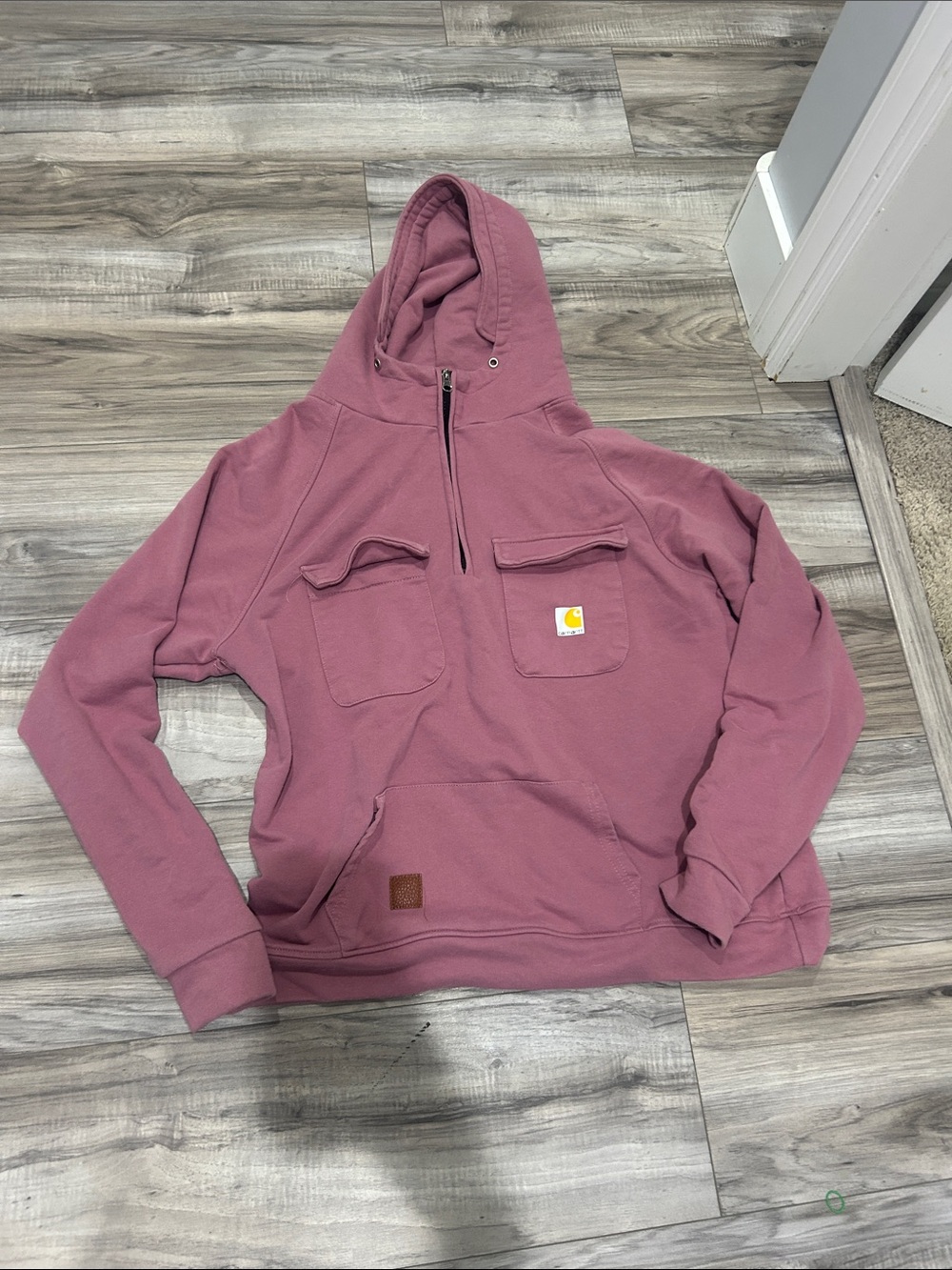 Carhartt Women’s Zip-Up Hooded Work Jacket in Dusty Mauve